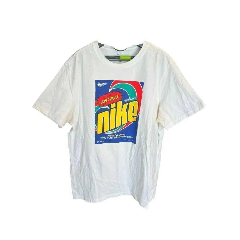Nike Shirt Mens XL White Ultra Drip Just Do It Graphic Tee Heavyweight Logo